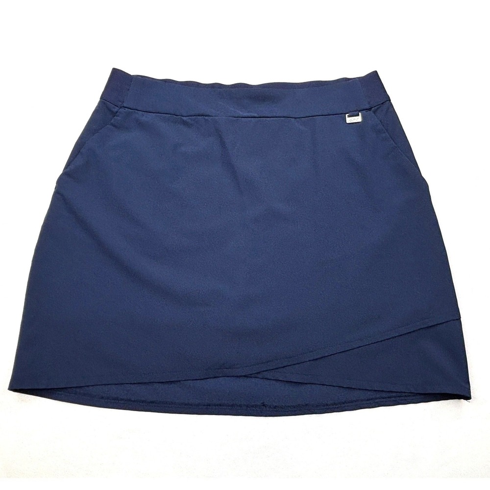 Greg Norman Golf Skort Womens Small Navy Blue‎ Performance Stretch Mock Wrap S